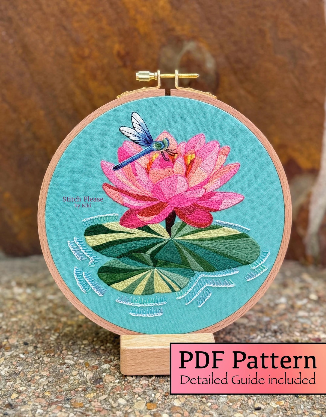 PDF Hand Embroidery Pattern W/ Step-by-step Guide and Stitch