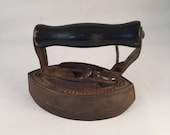 Vintage Enterprise Mfg Co. Cole Iron, Wood Handle, Easy Clip Release, Rustic Cole Iron, Rustic Enterprise Cole Iron, Antique Iron