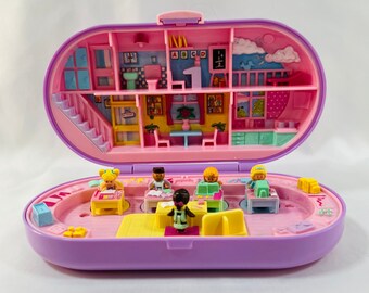 1992 Polly Pocket Stampin School Complete with all Figures and Stamps, All Stamps and Pads Work, Detailed Schoolroom Set