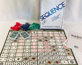 1995 Sequence Game, An Exciting Game of Strategy, Ages 7 to Adult, Game is Complete and in Great Condition, Recommended by Bill Barrett