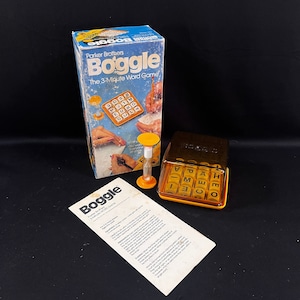 1983 Vintage Boggle The 3 Minute Word Game by Parker Brothers in Original Box, Retro Parker Brothers Game