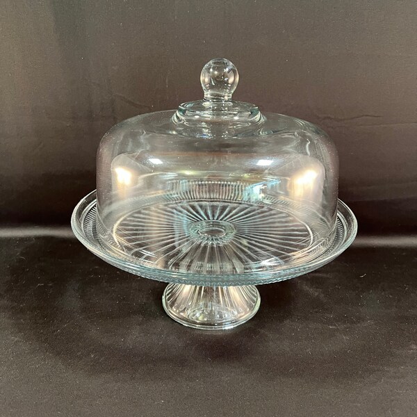 A Large Heavy Glass Cake Stand, 2 Pieces, Base Stand with Cover, Decorative Cake Stand, Pastry Stand, Cookie and Donut Stand