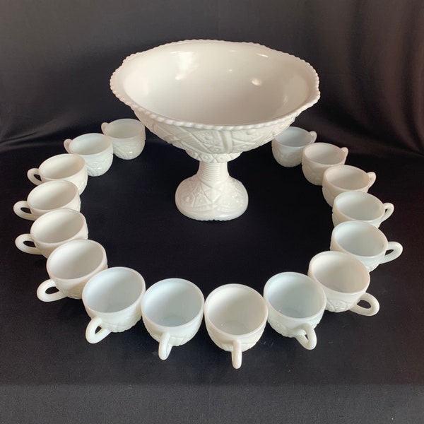 Milk Glass Punch Etsy
