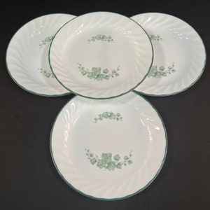 Set of 4 Corelle Callaway Ivy Swirl Dessert/Salad Plates 7-1/4", Vintage Ivy Corelle Dishes, Great Condition in Like New