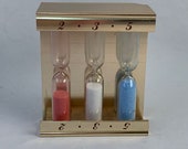 Unique Sand Timer, 2 Minute, 3 Minute and 5 Minute Sand Timer, Triple Sand Timer 3 Different Times all in One Unit, Very Unique Piece