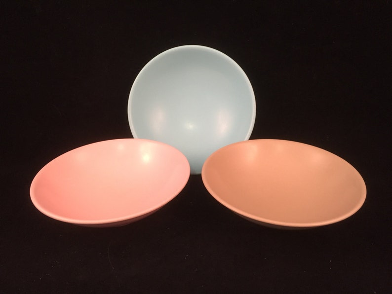 Set of 3 Melmac Lournay 5 Bowls Condiments Nuts Dessert Candy Pastel Colors