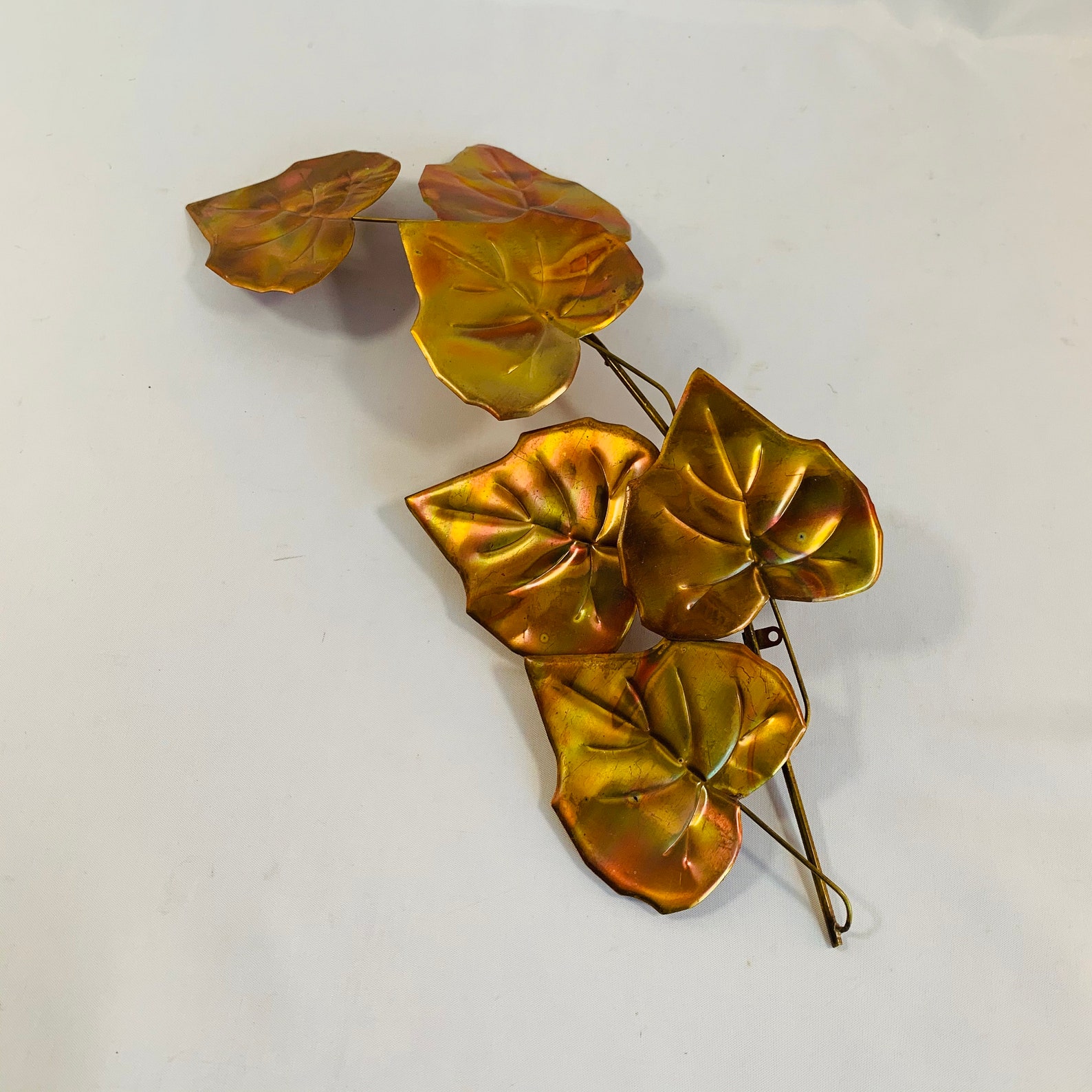 Copper Leaf Wall Display Piece Cluster of 6 Copper Leaves on Etsy