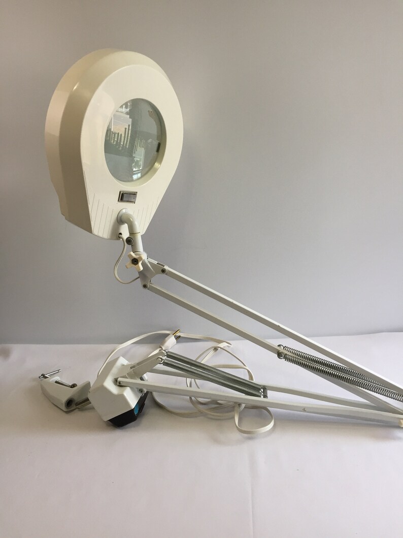 Vintage Underwriters Laboratories Desk Mount Magnifying Lamp Etsy