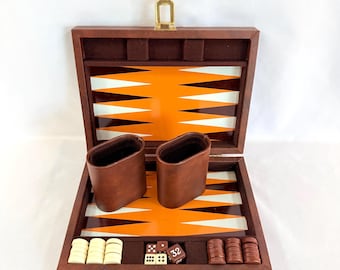 Vintage Magnetic Backgammon Game Set, Compact Games, Magnetic Backgammon Travel Set, Complete with all Pieces, No Instructions.