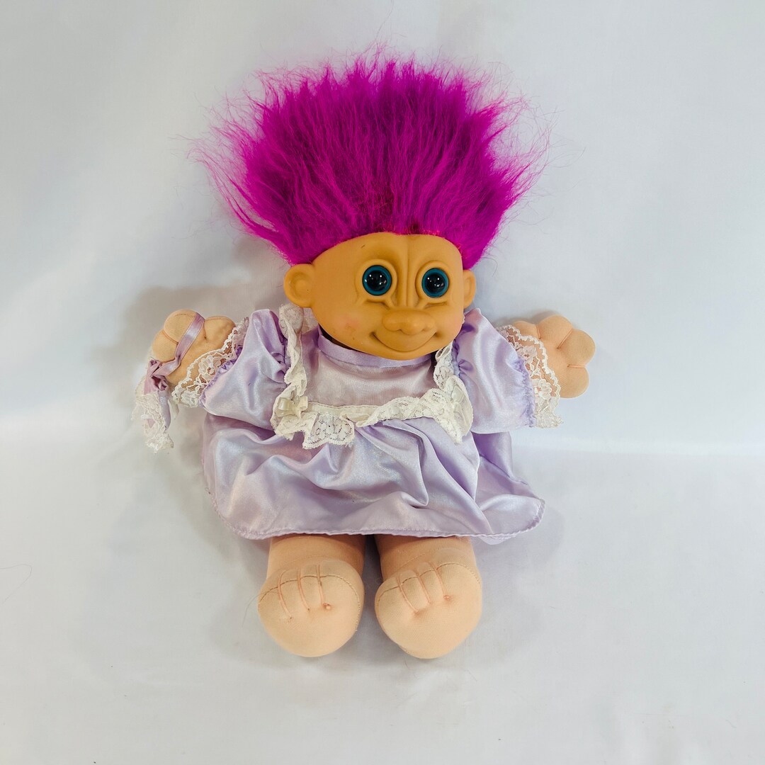 Vintage Russ Troll Doll, Pink Hair, Retro Troll, Classic Russ Troll