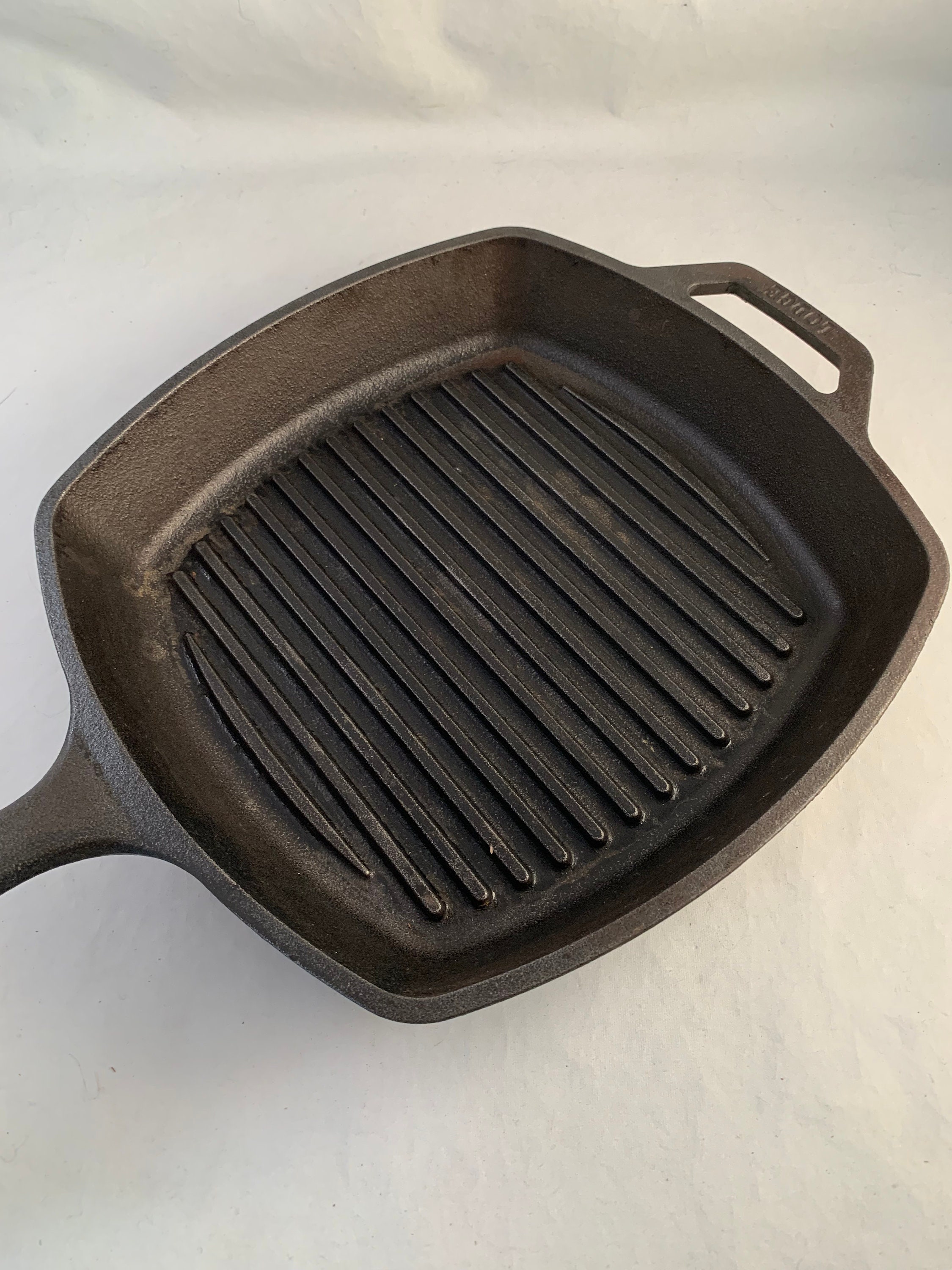 Vintage Lodge Cast Iron Square Skillet 10 Rustic Heavy | Etsy