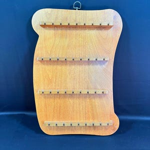 36 Slot Solid Wood Spoon Rack with Curved Design, Collectible Spoon Rack, Wall Mount Spoon display Holder, 4 Rows 9 Each Row