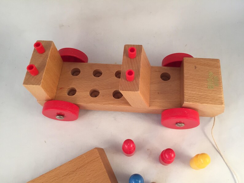Rare Vintage Wood Pull Toy A Wood Car By Bilo Toy Early Play Attached Rope For Pulling Toys Games Push Pull Toys Issho Ueno Com