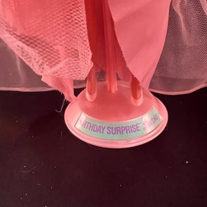 1990's Birthday Surpise Barbie Complete With Original Dress, Shoes, Jewelry and Doll Stand