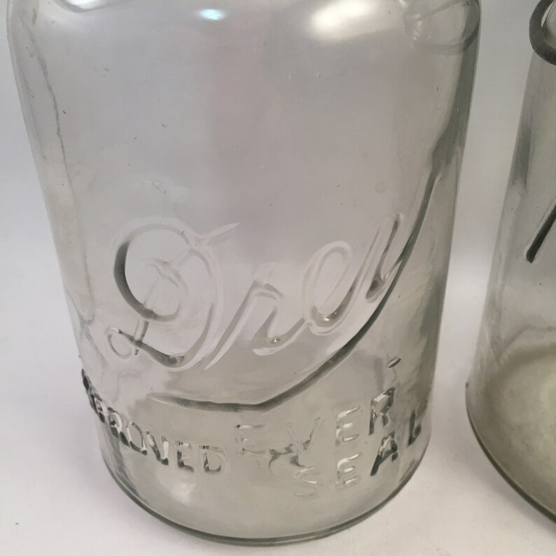 2 Vintage Mason Jars Without Lids Large Size Atlas EZ Seal Etsy