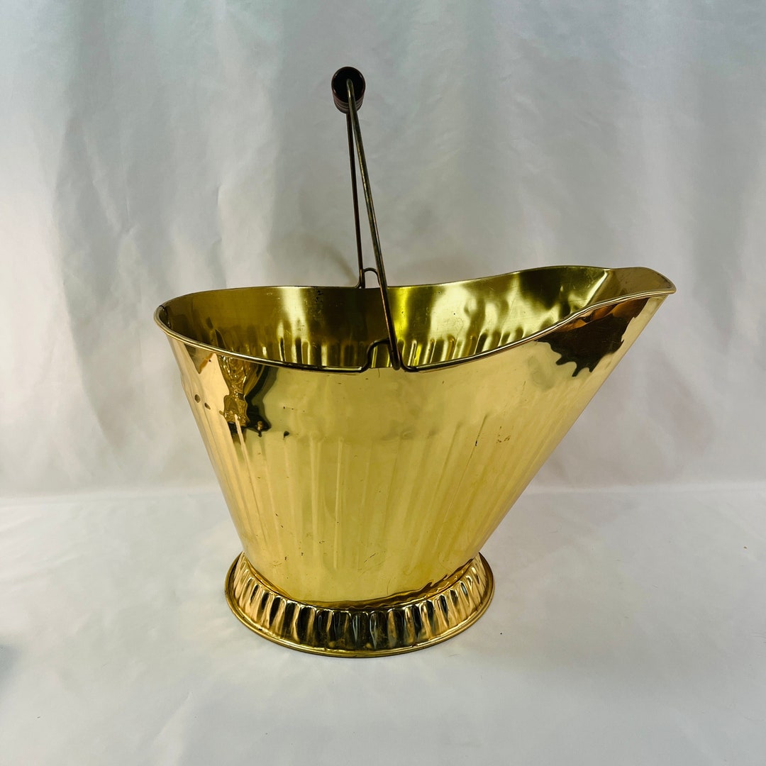 Brass Scuttle Coal Bucket /fireplace Ash/ Coal Bucket Wood Etsy