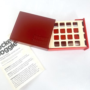 1980 Pocket Boggle, 3 Minute Word Game by Parker Brothers, Fast Paced Word Game for Ages 8-Adult, Portable Hidden Word Game