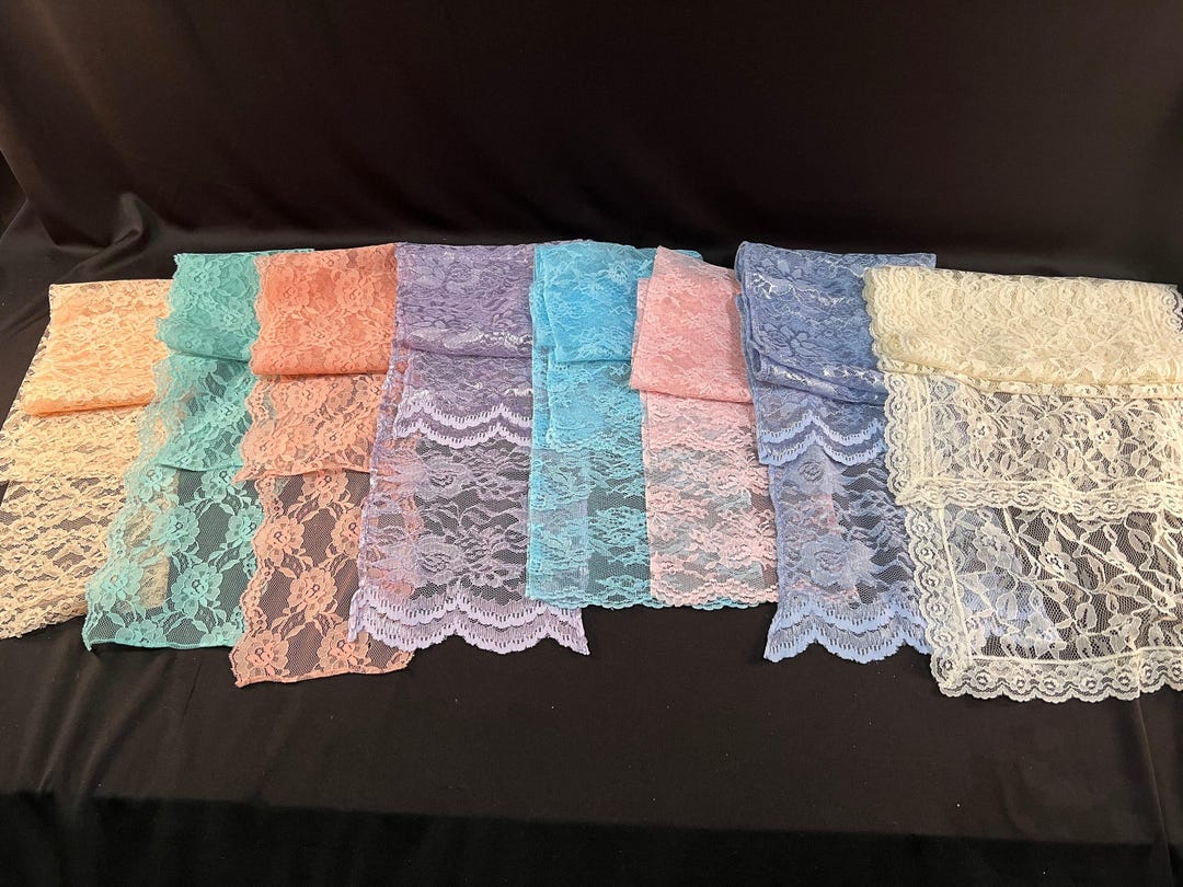 Laceh Color 8 Pieces of Lace, Multiple Colors and Widths, Large Cream Color is A ...