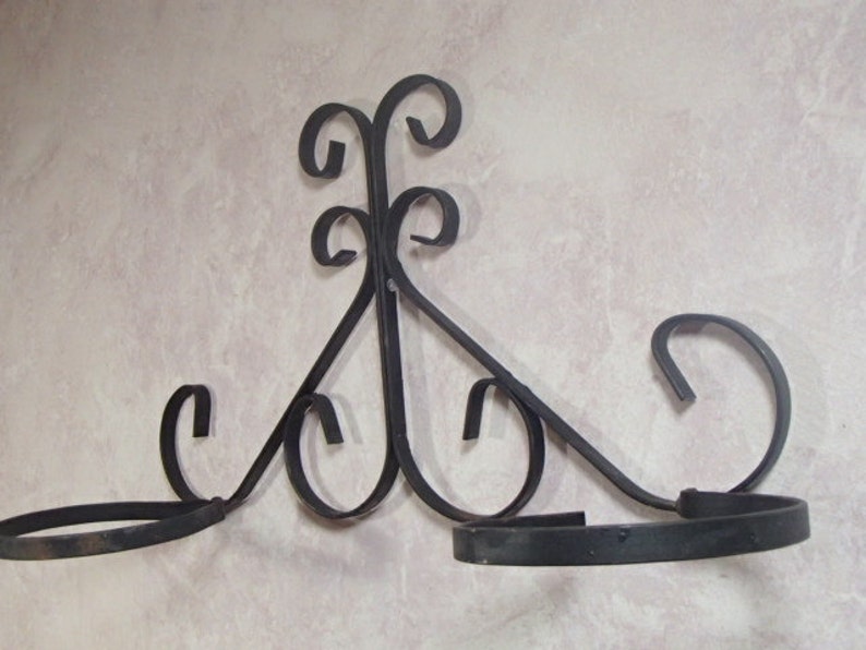 Wrought Iron Wall Mount Plant/Pot Holder Garden Home Rustic Etsy