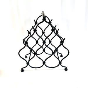 Unique 8 Bottle Wine Rack, Black Metal Sturdy Wine Rack, Wine Bottle Holder, Wrought Iron Wine Bottle Rack