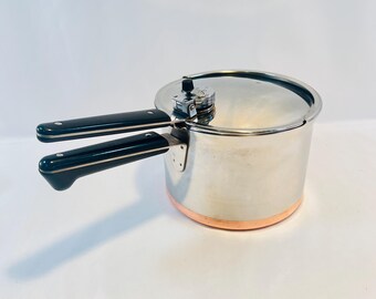 Vintage Steamliner Pressure Cooker Saucepan Pot With Jiggler Aluminum Metal Model C3 Cook Ware With Wood Wooden Handles Etsy