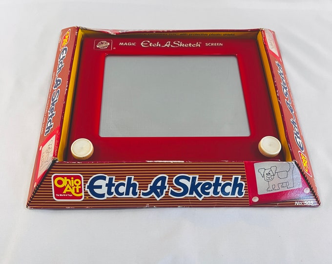 Vintage Etch A Sketch in Original Box No.505 1H0290 the Ohio Art