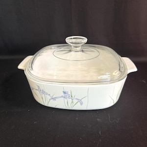 2 Liter Shadow Iris Corning Ware Casserole Dish with Glass Lid, A-2-B