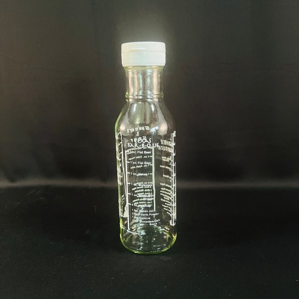Vintage Glass Salad Dressing Bottle with 4 Recipes on Bottle, Make Your Own Homemade Salad Dressing with This Unique Bottle