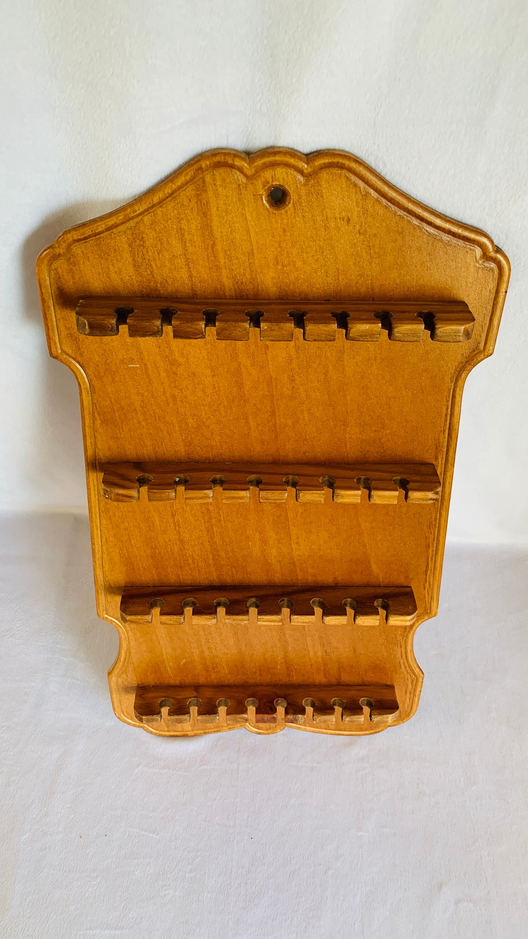 32 Slot Wood Spoon Rack with Scallop Edge Design all Around Etsy