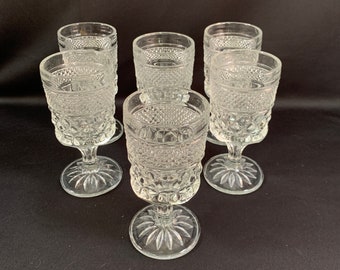 Set of 6 Wexford Stemmed Glasses, Goblets, Drinking Glasses 5 oz., Great Condition no Chips or Crack, Nice Vintage Stemware