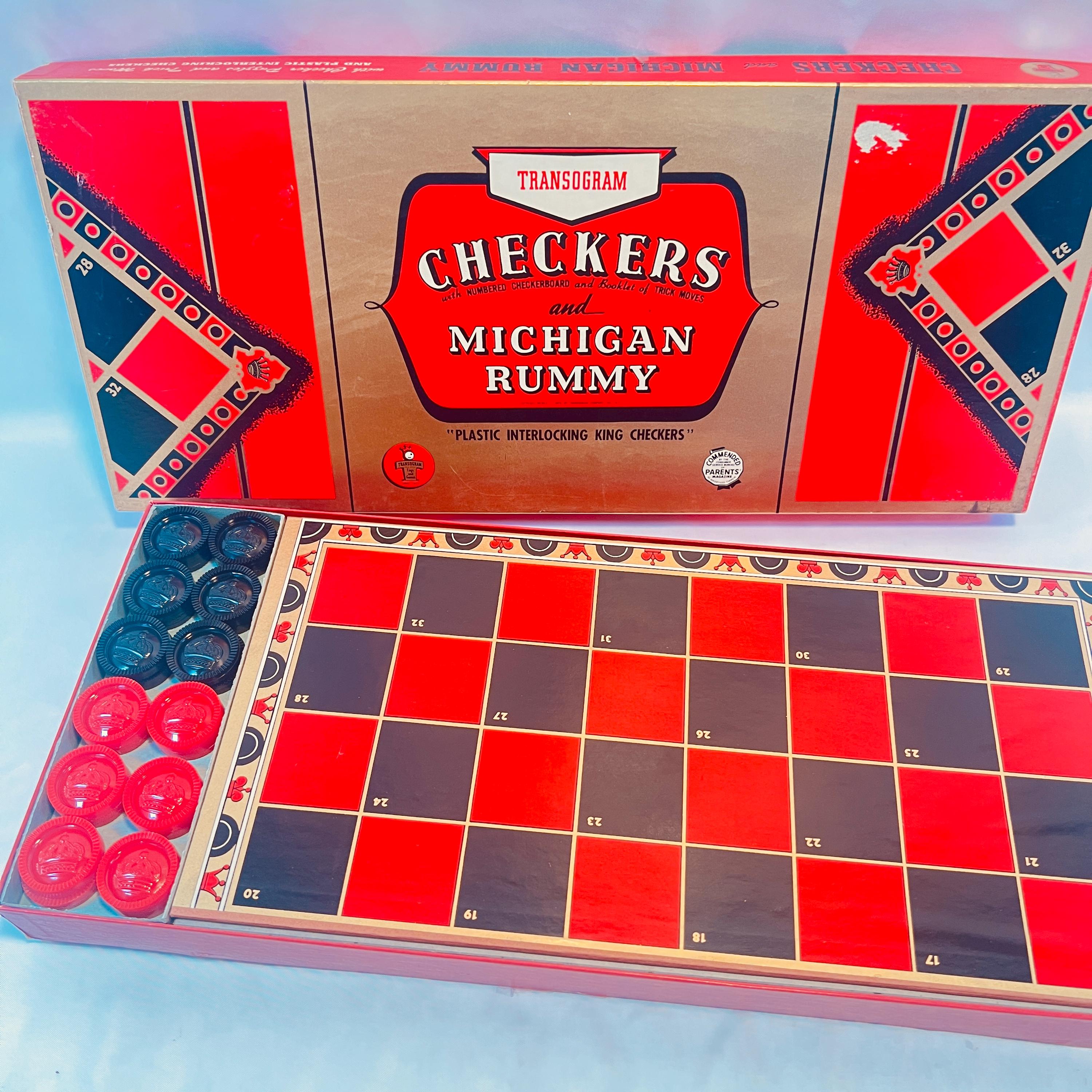 Michigan Rummy Variations 1955 Michigan Rummy/checkers Board Game, Retro, Classic Collectible ...