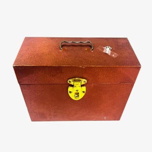 Excelsior Metal Box with Key, Copper Color Rustic Piece, Vintage, Storage, Taxes, Receipts, Documents, Records, Key Locks Box