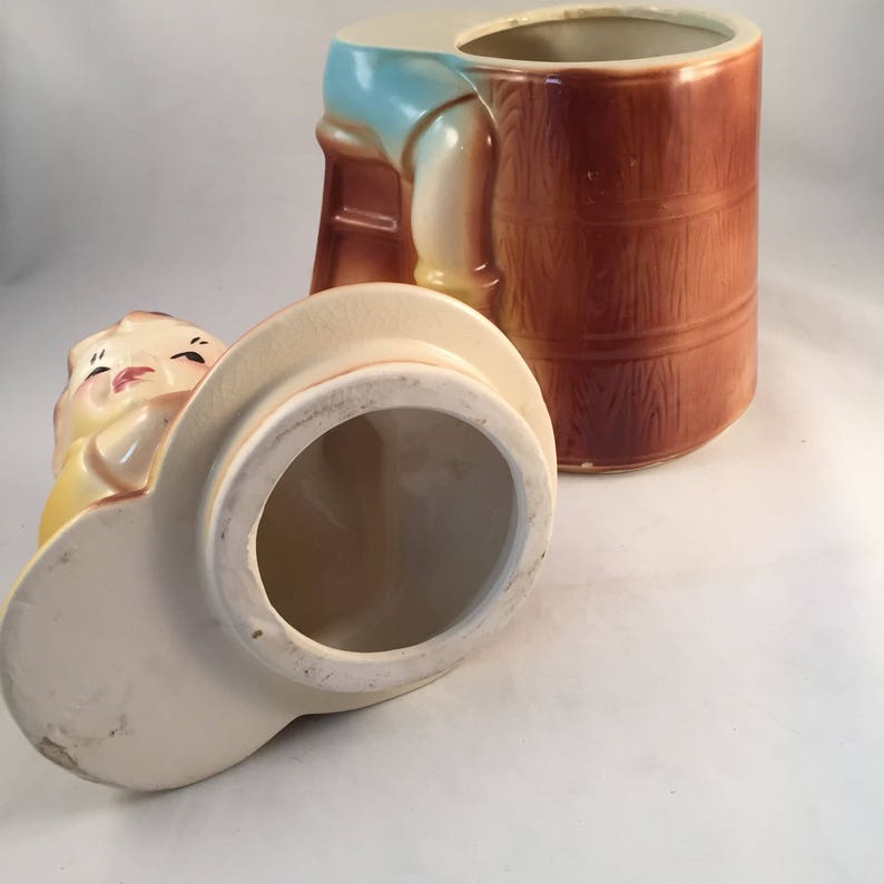 American Bisque Churn Boy Cookie Jar Boy Churning Butter Etsy
