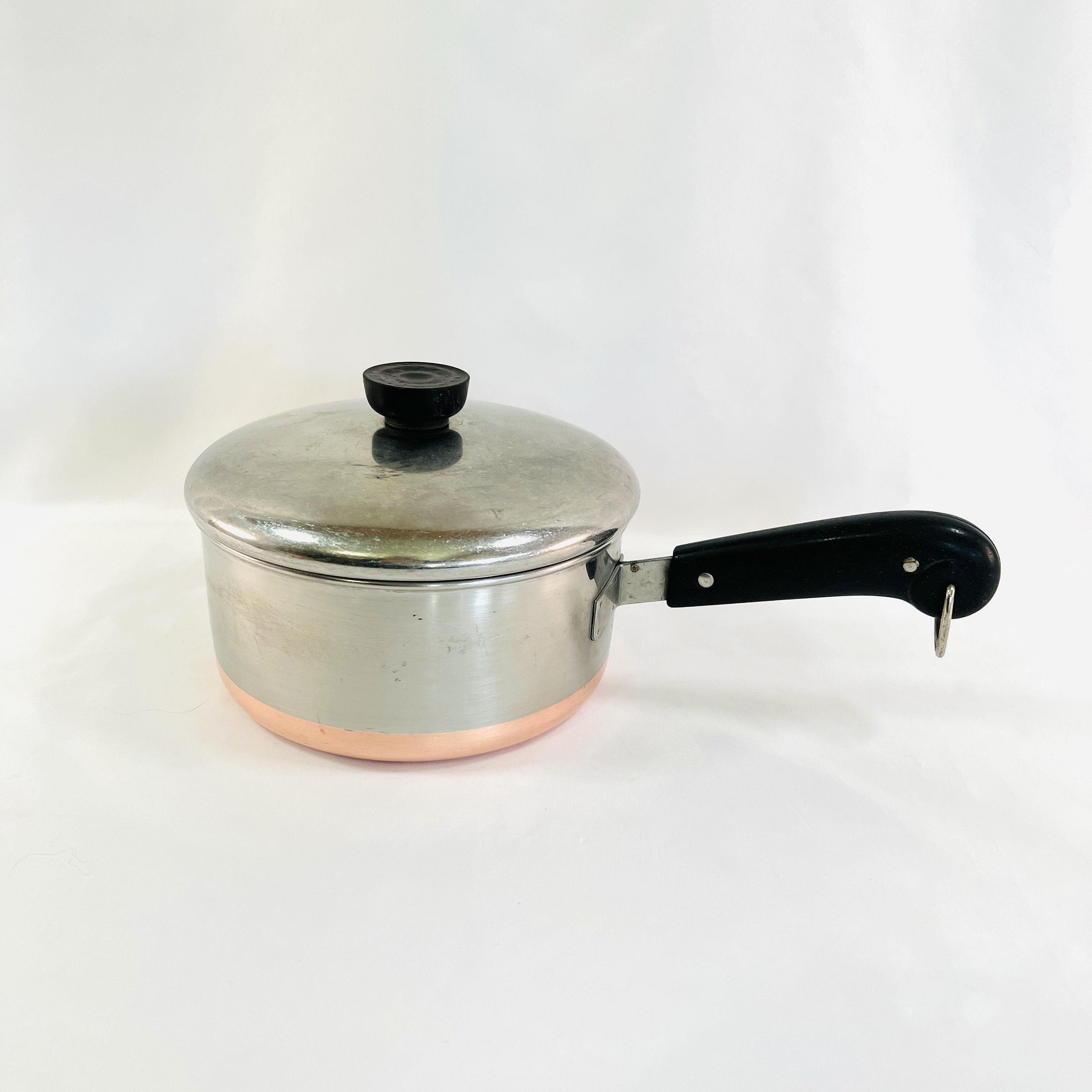 Rare Presto Pride Bakelite Handle Copper Bottom Retro Engraved Lidded  Cookware Set 1950s 