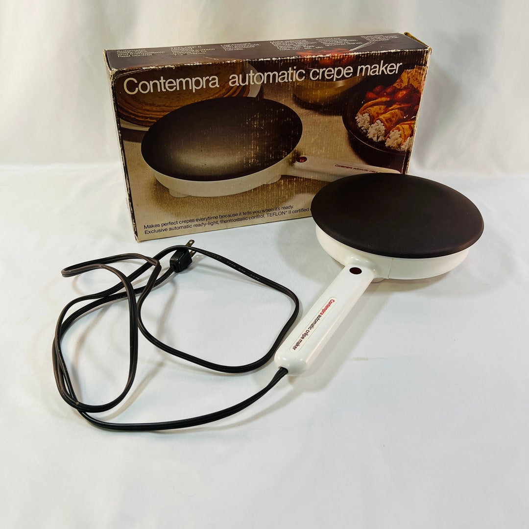 1970's Contempra Automatic Electric Crepe Maker Model C100, Teflon