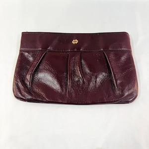 Letisse Brown Leather Clutch with Inside Zippered Side Pocket and Zipper Top Closure, Classic Leather Clutch