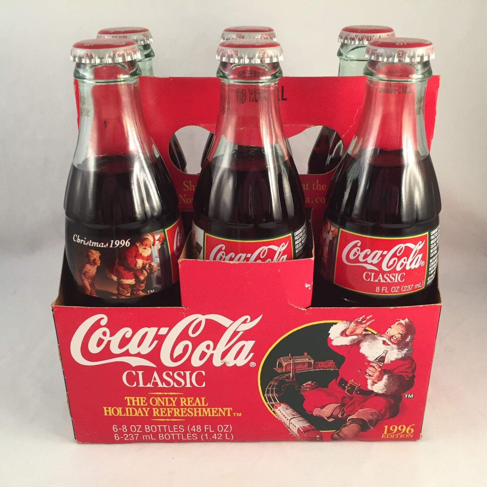 Vintage 1996 Christmas Coca Cola Classic Collectible Bottles Etsy