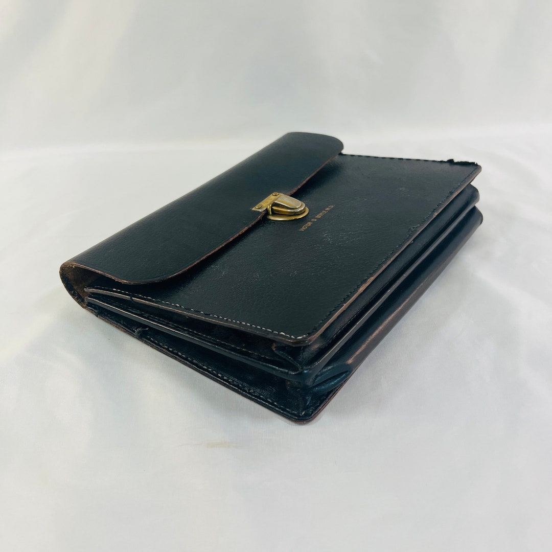 Vintage Leather Medical Document Holder, File Briefcase, 2 Inside