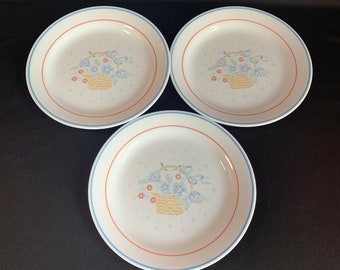 4 Corelle Salad Plates In The Country Cornflower Pattern USA 