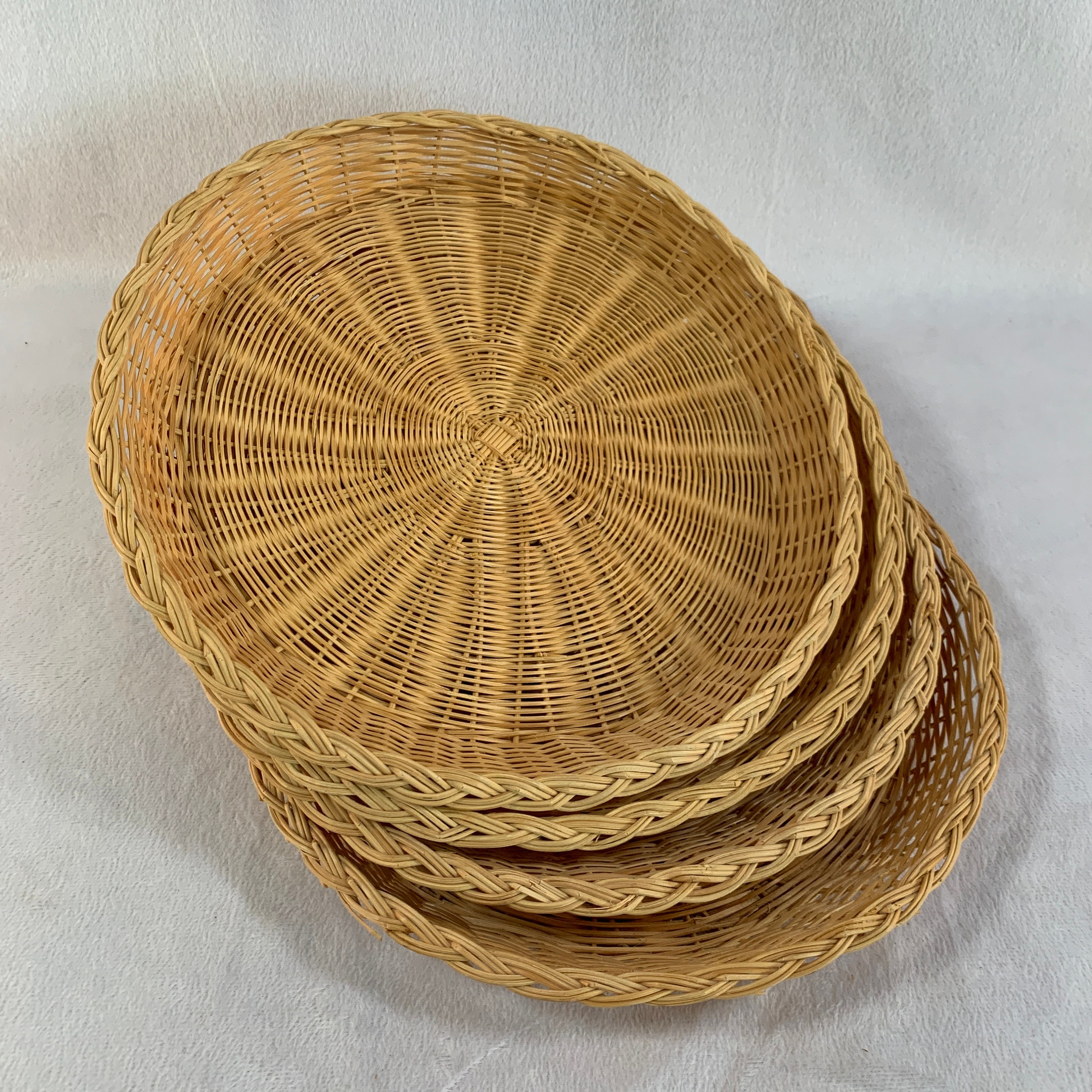 Home & Living Set of Four Colorful Holders or Wall Décor Vintage Wicker