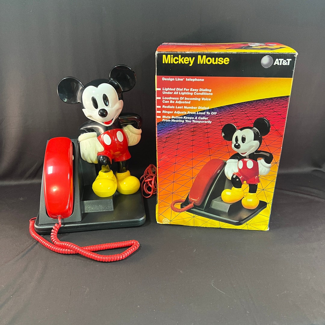 Vintage AT&T Mickey Mouse Telephone in Original Box, Dated 1990, Tested