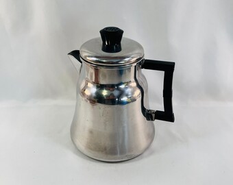 Vtg Farberware Stainless 2-12 Cup Percolator Electric Coffee Pot Maker Made  USA
