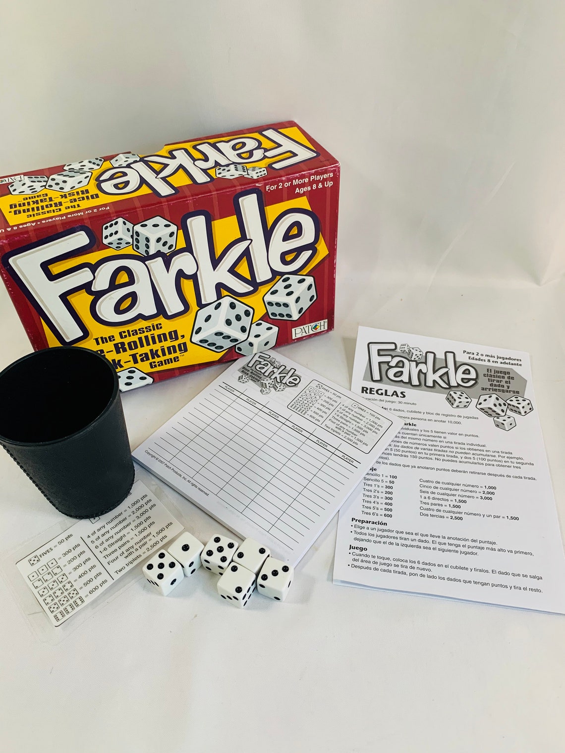 Farkle Dice Game Complete with Dice Cup Score Pad and Etsy