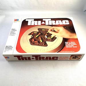 Vintage 1980 Tri-Trac Game by Milton Bradley Co., Build a Track with Triangles in This Exciting Two Player Strategy Game, Great Condition