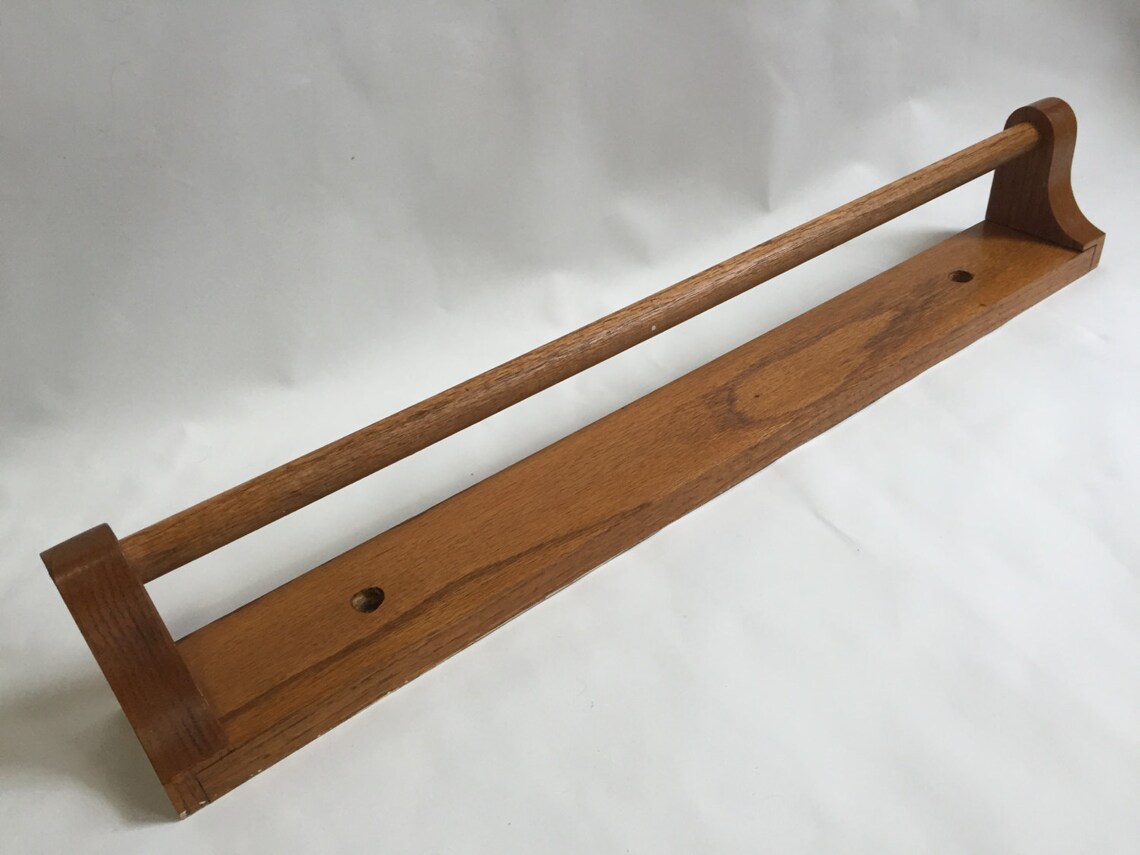Solid Oak Wood Towel Bars Towel Rack 24 Long Wood Etsy