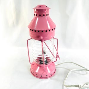 Adorable Pink Lantern Style Light with 3 Way Switch for Nightlight Option, Perfect for a Little Girls Room