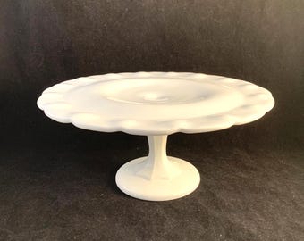 Teardrop Milk Glass Cake Stand, Elegant Design Cake Stand, Vintage Milk Glass, Perfect For Displaying Cakes, Cookies, Cupcakes