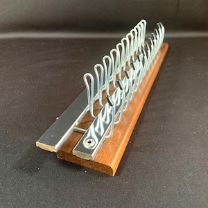 Wood and Chrome Tie Rack, Wall Mount, 24 Tie/Belt Hooks, Jewelry, Scarves, Collapsible Tie Rack, Rubber Stoppers