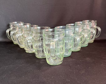 Clearance 9 Barrel Glasses, Large Set of Unique Barrel Glasses, Great Condition, Retro Barrel Design Glasses Holds 8 oz.