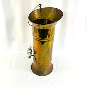Vintage Umbrella Stand, 5Kan with Porcelain Handle, Made in Holland, Holds Umbrellas, Canes and Walking Sticks